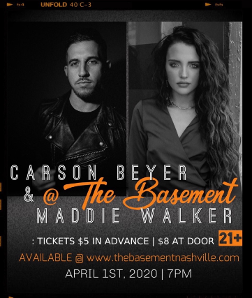 Canceled - Carson Beyer w/ Maddie Walker