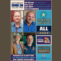 BACKSTAGE NASHVILLE! DAYTIME HIT SONGWRITERS SHOW featuring Jim Beavers ,  Kent Blazy ,  Jeff Trott &  Ray Stephenson +  Maura Streppa with Special Guest Host Peyton Kennedy
