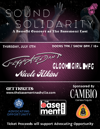 Sound + Solidarity: A Benefit Concert for Advocating Opportunity feat. Flight Attendant, Gloom Girl MFG, & Nicole Atkins