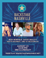 BACKSTAGE NASHVILLE! DAYTIME HIT SONGWRITERS SHOW featuring Heidi Newfield ,  David Malloy ,  Heath Warren &  SJ McDonald +  Macy Dot