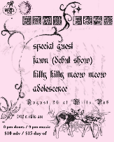 Fawn Fest with Special Guest, Fawn (debut show), Kitty Kitty Meow Meow, and Adolescence