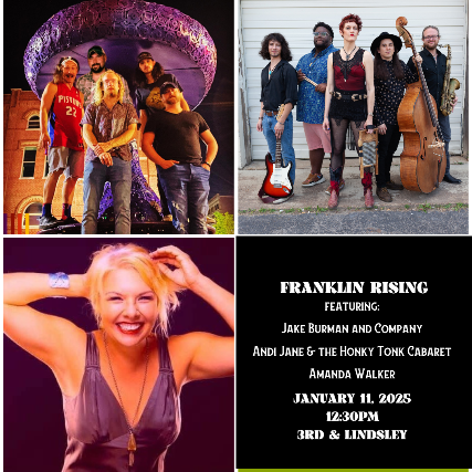 CANCELED: Franklin Rising featuring Jake Burman and Company, Andi Jane & the Cabaret String Band and Amanda Walker