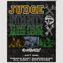 Grayskull Booking Presents: Judge, Integrity, Earth Crisis, Combust