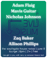 Midwest Friends Fest Presents: Adam Flaig, Mavis Guitar, Nicholas Johnson, Zaq Baker, Allison Phillips