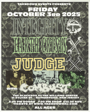 Integrity, Earth Crisis and Judge with special guests Combus