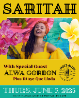 Moe's Alley Presents: Saritah w/ Alwa Gordon + DJ Aye Que Linda