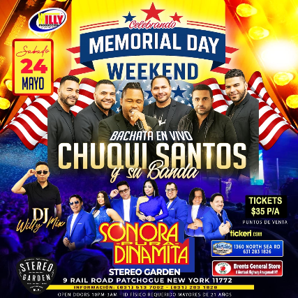 Celebrando Memorial Day Weekend: Chuqui Santos, Sonora Pura Dinamita +