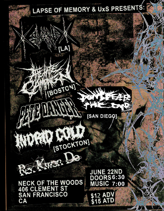 Blaire/ Don't Fear The End/ Pete Danger/ The Hate Campaign/ Indrid Cold/ Rex Kwon Do