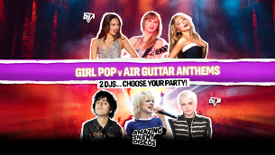 Girl Pop vs Air Guitar Anthems presented by: Amazing Silent Discos Girl Pop vs Air Guitar Anthems presented by: Amazing Silent Discos