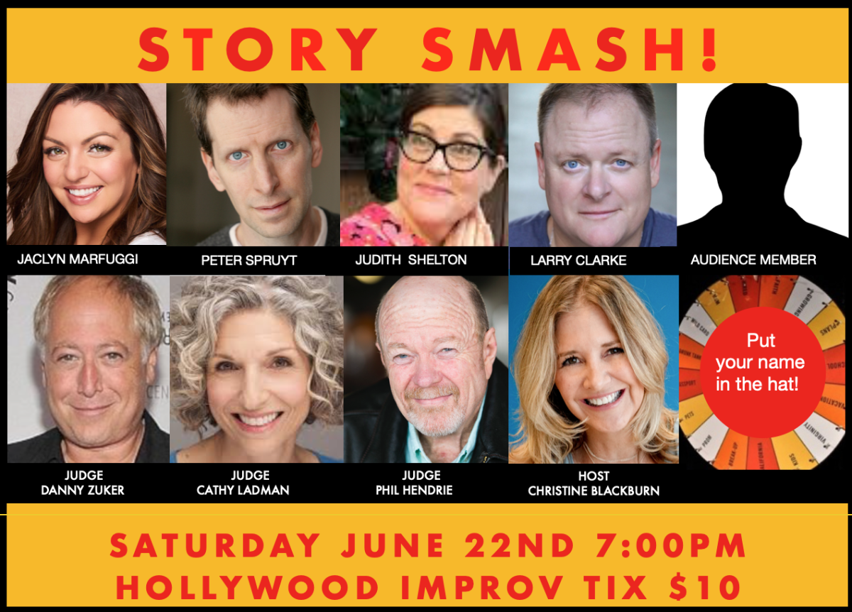Story Smash The Storytelling Game Show! ft. Christine Blackburn, Danny Zuker, Phil Hendrie, Peter Spruyt, Larry Clarke, Judith Shelton, and Jaclyn Marfuggi, Cathy Ladman, and more!