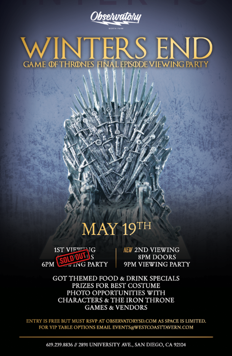 Winters End Game Of Thrones Final Episode Viewing Party
