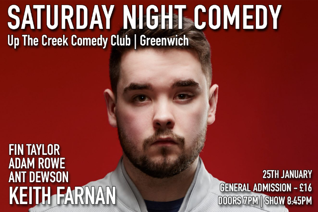 Saturday Night Comedy at Up The Creek Sat 25 Jan
