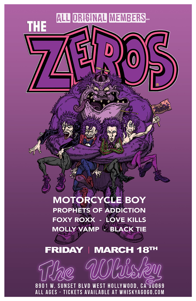 The Zeros, Motorcycle Boy, Prophets of Addiction, Foxy Roxx, Love