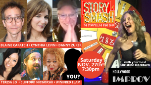Story Smash: The Storytelling Game Show with Christine Blackburn, Danny Zuker, Cynthia Levin, Teresa Lo, Clifford Nicgorski!
