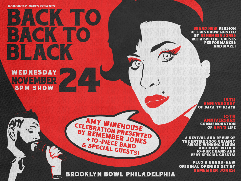 back to BACK TO BLACK: Amy Winehouse Celebration presented by Remember Jones + 10-piece band & special guests!