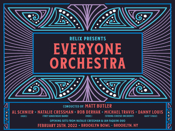 More Info for Everyone Orchestra feat. Al Schnier (moe.), Natalie Cressman (TAB), Rob Derhak (moe.), Michael Travis (String Cheese Incident) & Danny Louis (Gov't Mule)