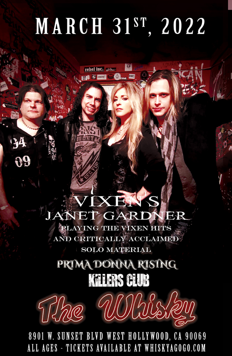 Vixen's Janet Gardner, PRIMA DONNA RISING, Killers Club, Indiana Bradley