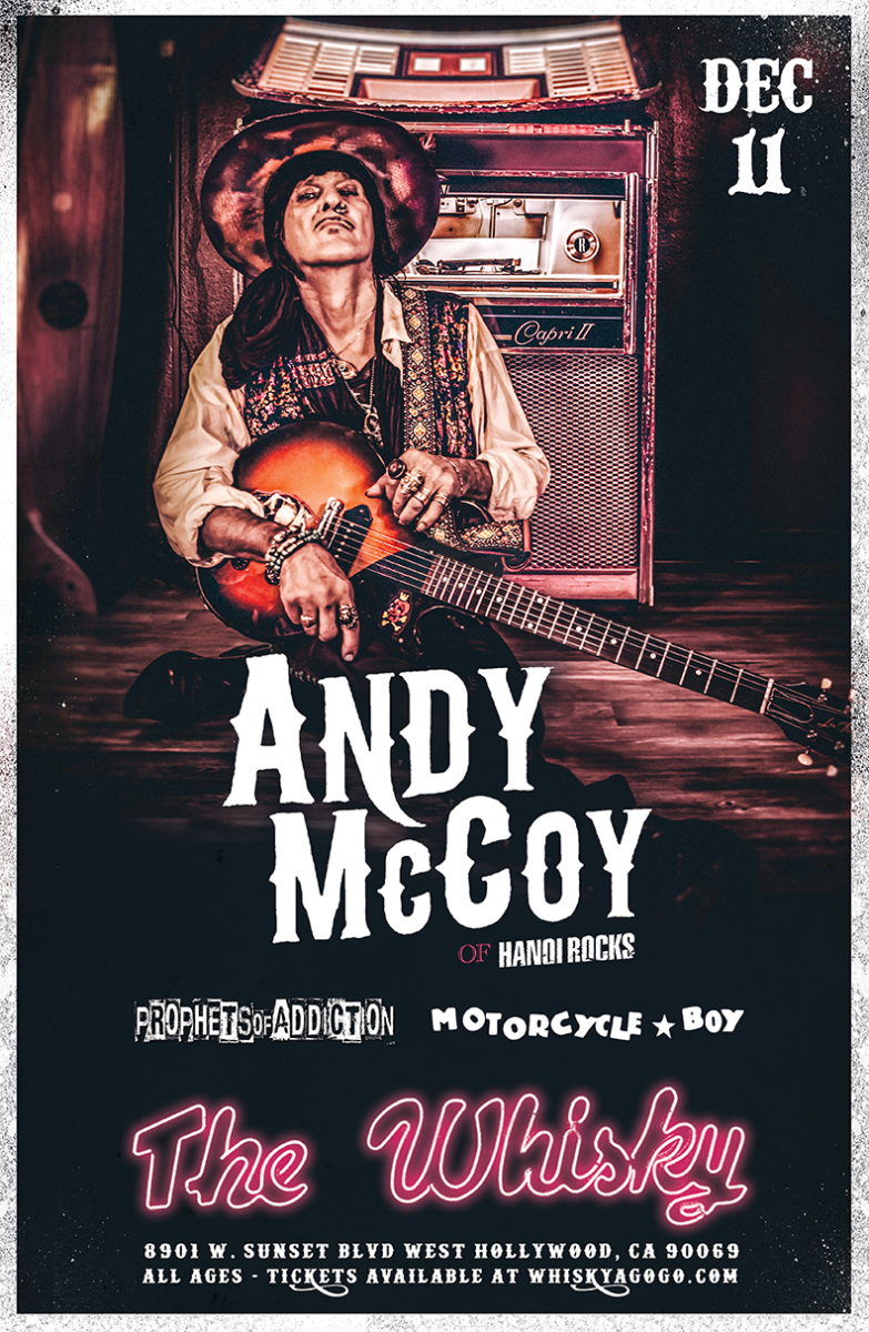 Andy McCoy of Hanoi Rocks, Prophets of Addiction, We Are The Black Things