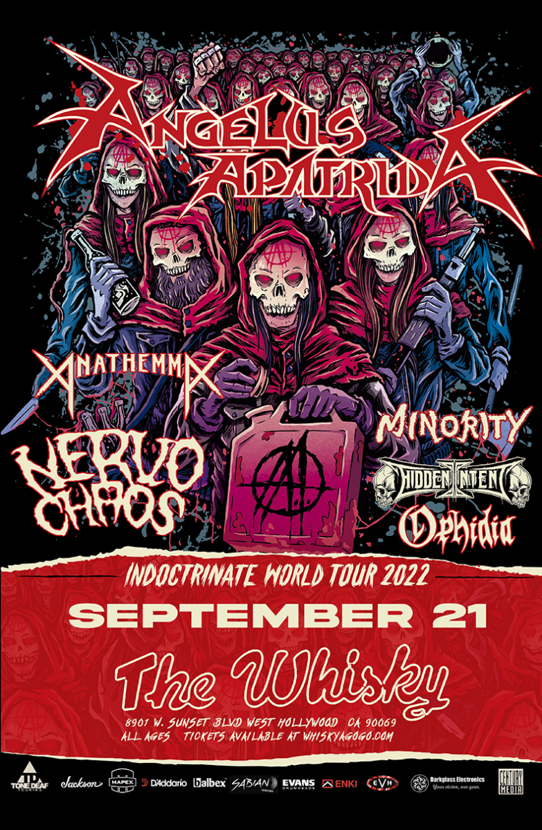 ANGELUS APATRIDA, NervoChaos, Hidden Intent, Anathemma, Ophidia , Minority