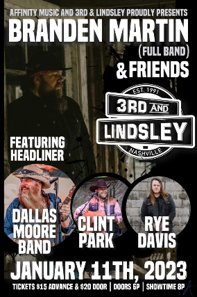 Branden Martin with The Dallas Moore Band , Clint Park & Rye Davis