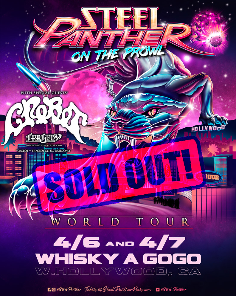 STEEL PANTHER, Crobot, Tragedy: All Metal Tribute to the Bee Gees & Beyond