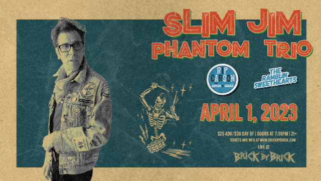 Slim Jim Phantom Trio (of The Stray Cats) with special guests at Brick by Brick