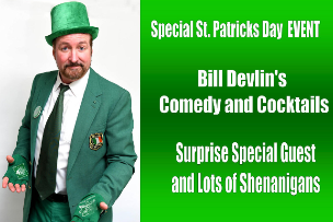 Bill Devlin's Comedy & Cocktails ft. Bill Devlin, Brian Kiley, Mary Gallagher, Allan Murray, Patrick Keane, Dwayne Perkins, Murray Valeriano, with music by Jimbo!