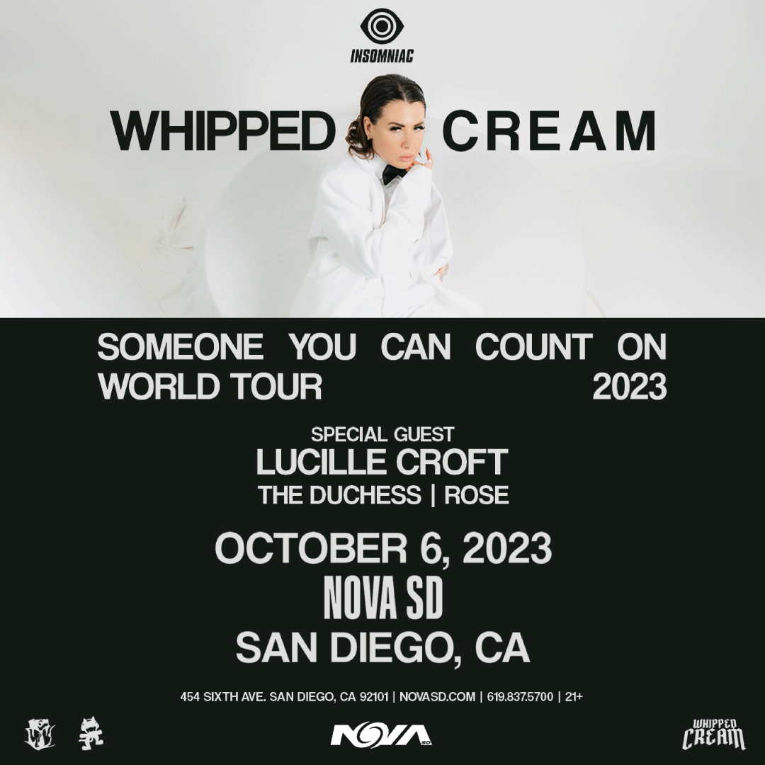 Whipped Cream San Diego Concert Calendar EDM Show 2023 October 6 NOVA SD