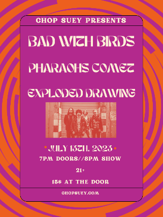 Image used with permission from Ticketmaster | Bad With Birds, Pharaohs Comet, Exploded Drawing tickets