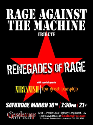 RENEGADES OF RAGE - Tribute to RAGE AGAINST THE MACHINE Special Guest ...