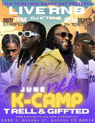 Live R&B Feat: K Camp, T- Rell, Giffted at Stampede