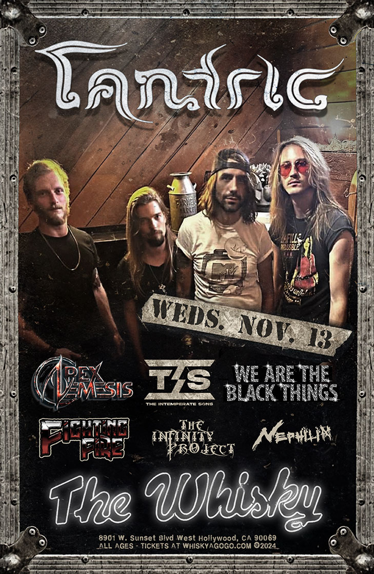 Tantric, Apex Nemesis, The Intemperate Sons, We Are The Black Things, Fighting Fire, Nephilim, The Infinity Project