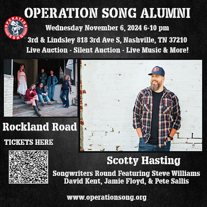 Voices 4 Veterans Presents 2024 Veterans Day Fundraiser featuring Scotty Hastings with Songwriters Steve Williams, David Kent, Pete Sallis, Jamie Floyd, and Sarah Cait with Rockland Road at 3rd and Lindsley – Nashville, TN