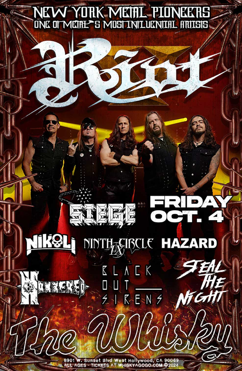 Riot V, Siege, Hazard, Nikoli, Ninth Circle, Hammered, Black Out Sirens, Steal the Night