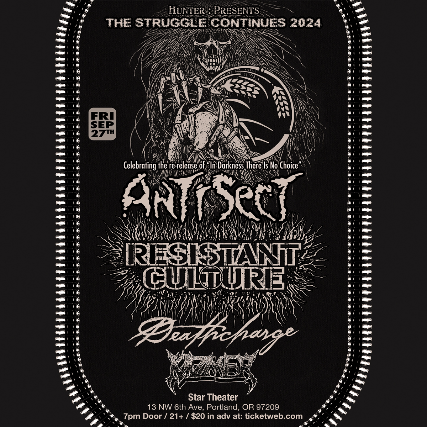 ANTISECT and RESISTANT CULTURE, with DEATHCHARGE, and KAZMER