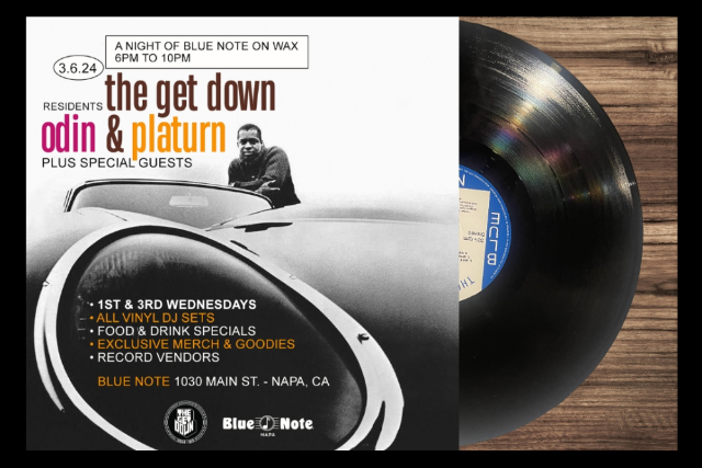 Locals Night: THE GET DOWN celebrates the Blue Note record label on wax w Vinyl DJs ODIN and PLATURN w  Special Guest DJ Flow