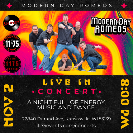 Modern Day Romeos Live In Concert!! at Live at 1175 – Kansasville, WI