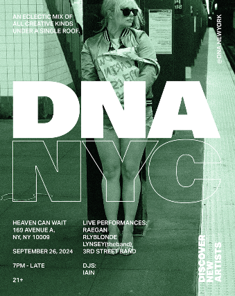 DNA NYC featuring RAEGAN, RLYBLONDE, LYNSEY (the band), 3RD STREET BAND, Sounds by DJ IAIN at Heaven Can Wait – New York, NY