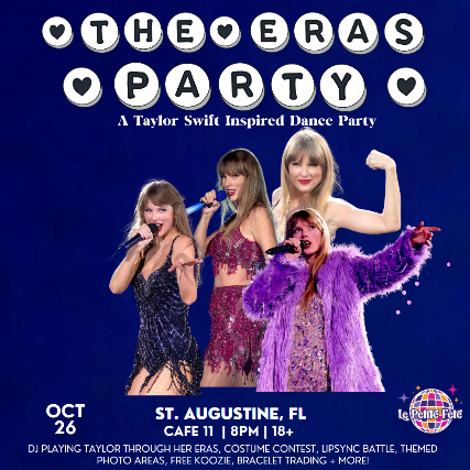 Le Petite Fete Presents: The Eras Party, A Taylor Swift Inspired Dance Night in St. Augustine at Cafe 11 – St. Augustine, FL