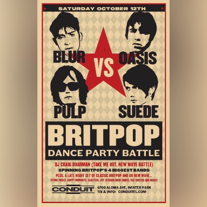 Blur vs. Oasis vs. Pulp vs. Suede: A Britpop Dance Party at Conduit – Winter Park, FL