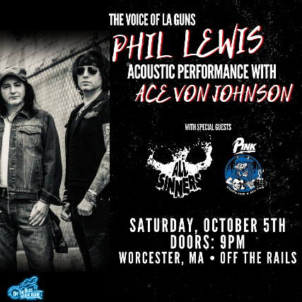 Phil Lewis with Ace Von Johnson Acoustic Performance with All Sinners and Pink at Off The Rails Music Venue – Worcester, MA