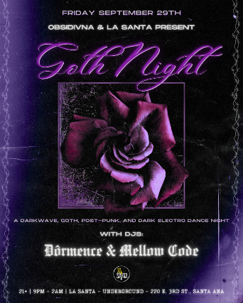 Darkwave • Goth • Post-Punk - Dance Night! at La Santa