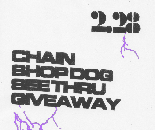 Chain, Shop Dog, SEETHRU, Giveaway at Strummer’s – Fresno, CA