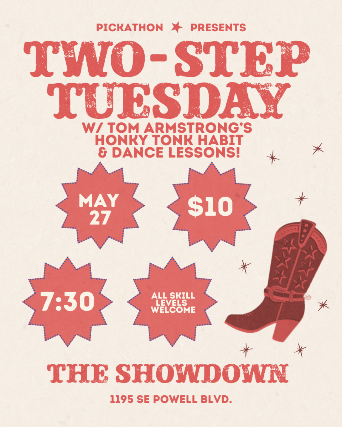 Two-Step Tuesday with Tom Armstrong’s Honky Tonk Habit and Dance Lessons at The Showdown – Portland, OR