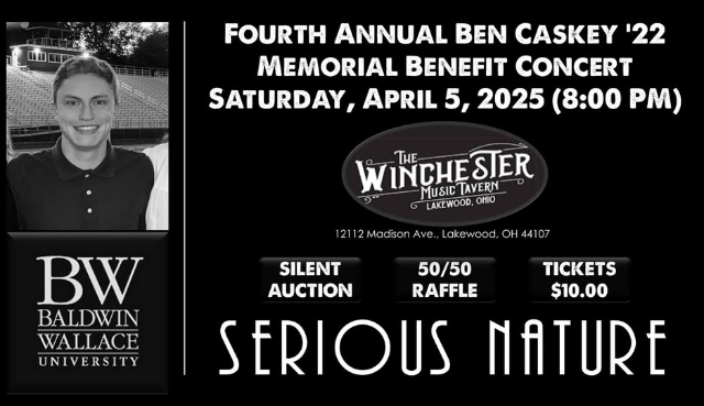 Serious Nature – Fourth Annual Ben Caskey ’22 Memorial Benefit Concert at The Winchester – Lakewood, OH