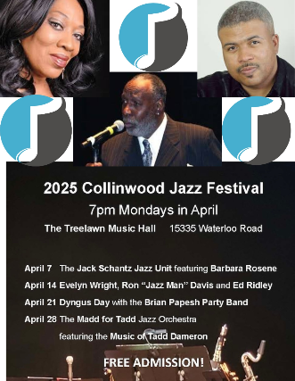 Evelyn Wright, Ron “Jazz Man” Davis and Ed Ridley: 2025 Collinwood Jazz Festival at Treelawn Music Hall – Cleveland, OH