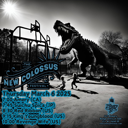 New Colossus 2025: Elephant Kind (UK) • King Youngblood (US) • Red Ribbon (US) • Suichu Spica (JP) • Amery (CA)