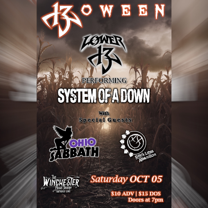 13Oween: LOWER 13 plays System of a Down at The Winchester – Lakewood, OH