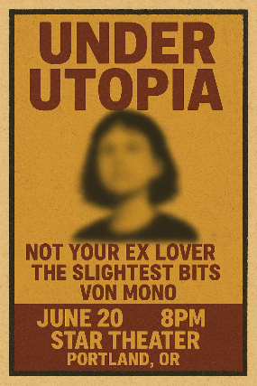 UNDER UTOPIA with Not Your Ex Lover, The Slightest Bits and Von Mono