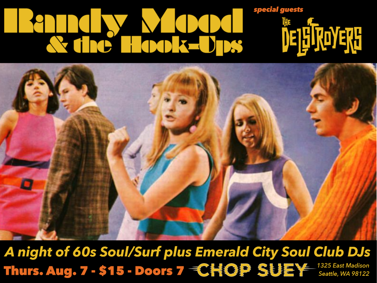 Event Image - A Night of 60s Soul/Surf with Randy Mood and the Hook-Ups and The Delstroyers